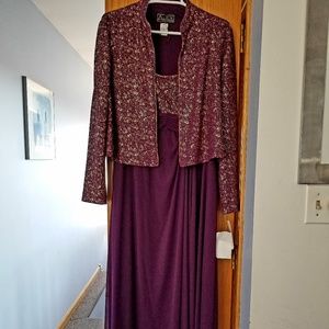 Alex Evenings Plumberry Chiffon Gown With Jacket